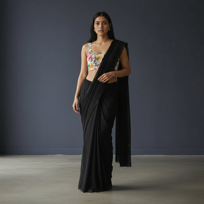 Silk Blend Floral Print Blouse