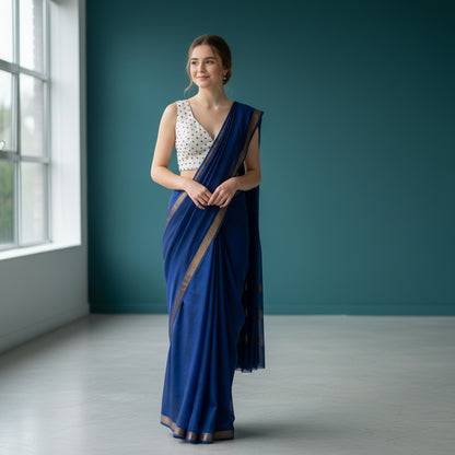 Silk Blend V-Neck Blouse