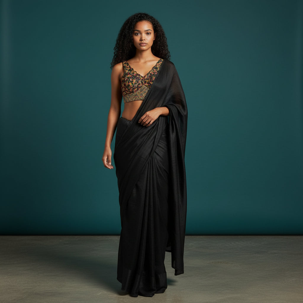 Embellished Cotton Silk Blouse Top