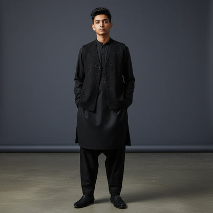 Cotton Silk Blend Kurta Set 3 Piece