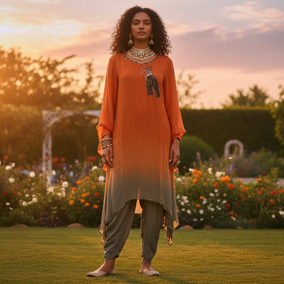 Chiffon Georgette Ombre Tunic Set