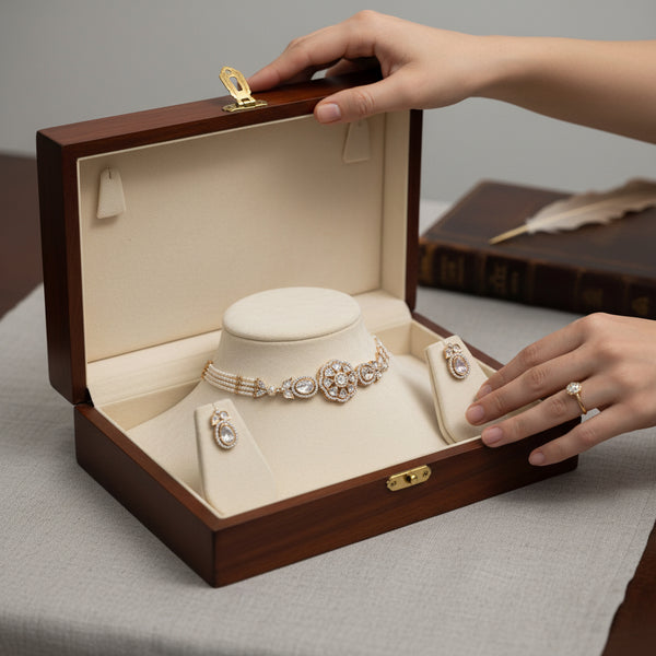 Gold Plated Floral Motif Jewelry Set