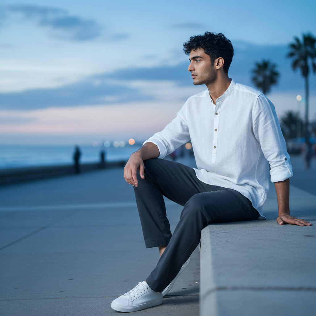 Linen Cotton Half Kurta