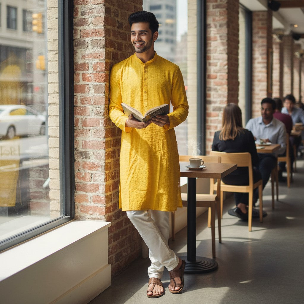 Chikankari Embroidered Sequinned Kurta Set