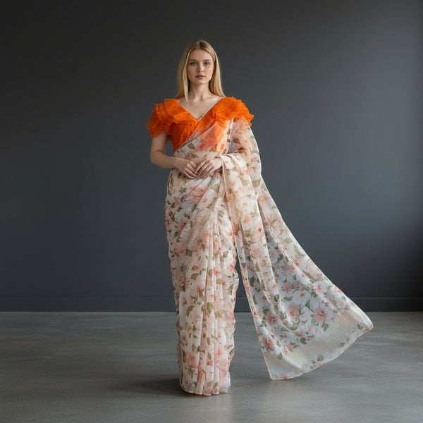 Organza Multi-Layer Ruffle Designer Blouse