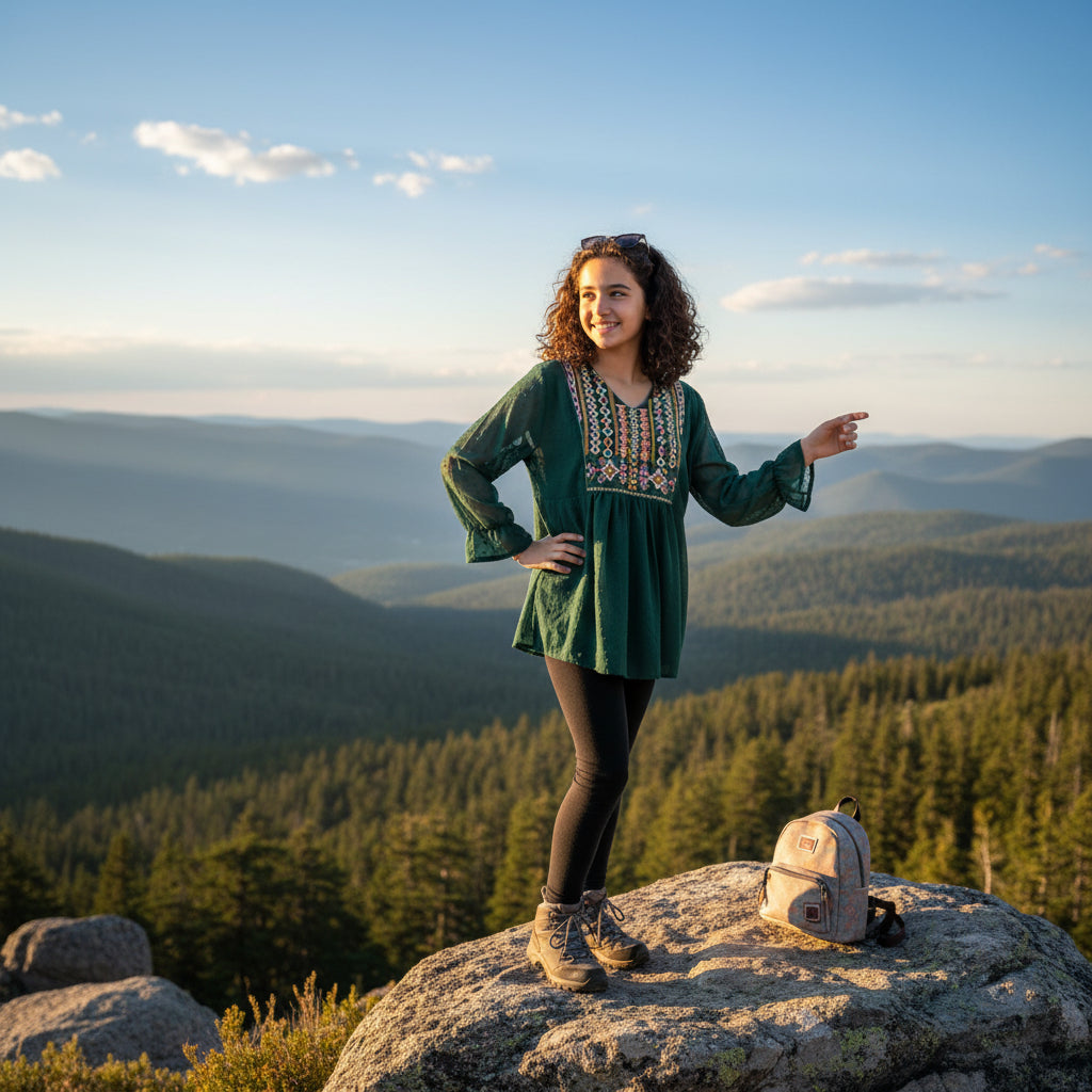 Swiss Dot Chiffon Tunic for Everyday Comfort