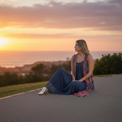 Chiffon Printed Jacket Maxi Dress Set