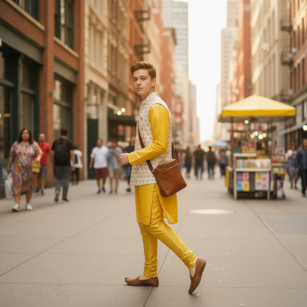 Cotton Silk Blend Kurta Set for Men