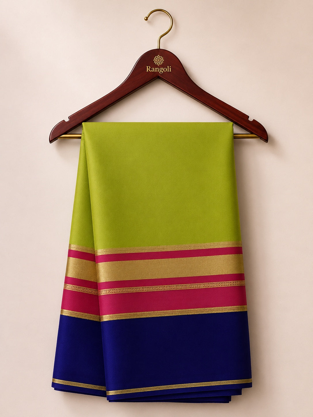Mysore Pure Silk with 3 Bentex Butta Saree in Lime Green