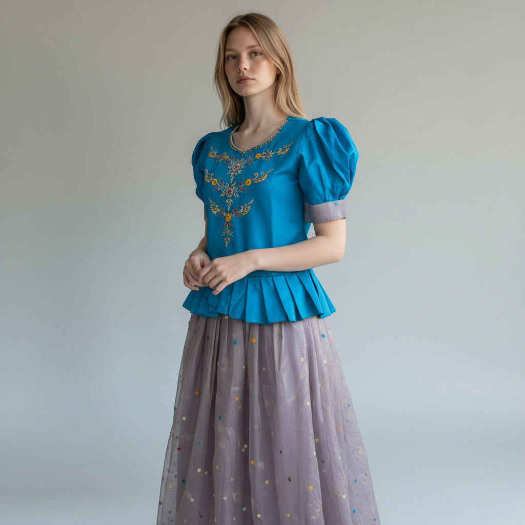 Net Silk Blend Choli Set for Lehenga