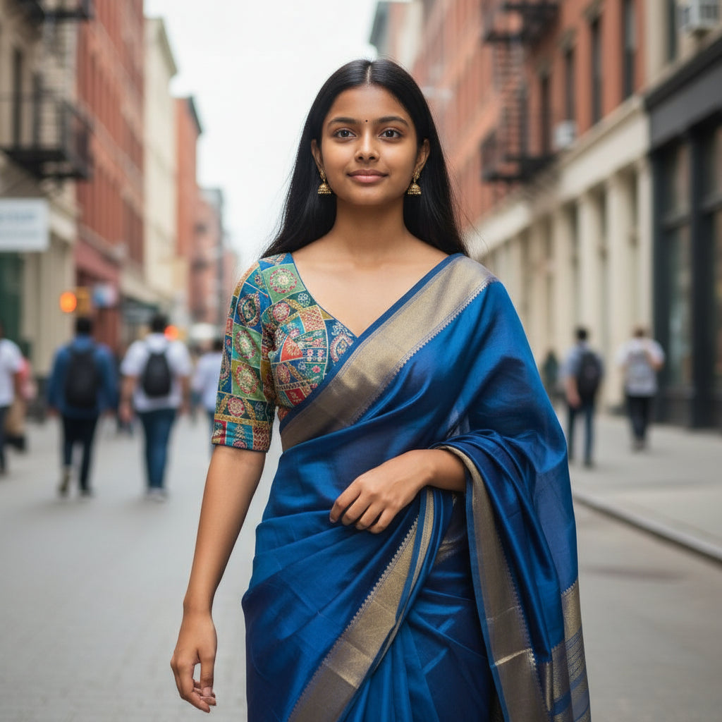 Patchwork Embroidery Blouse Multicolor