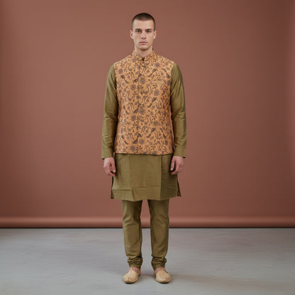 Cotton Silk Blend Kurta Set 3 Piece