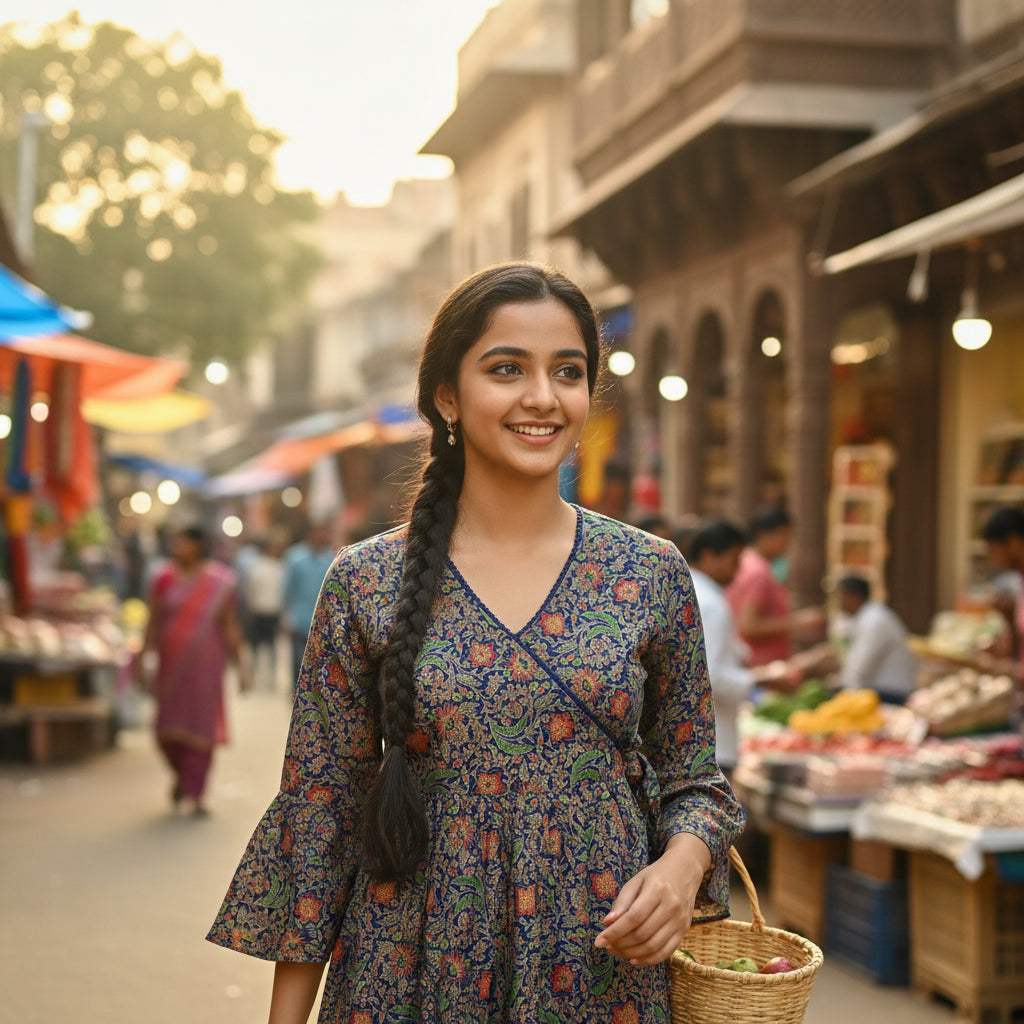 Cotton Voile Angrakha Wrap Tunic
