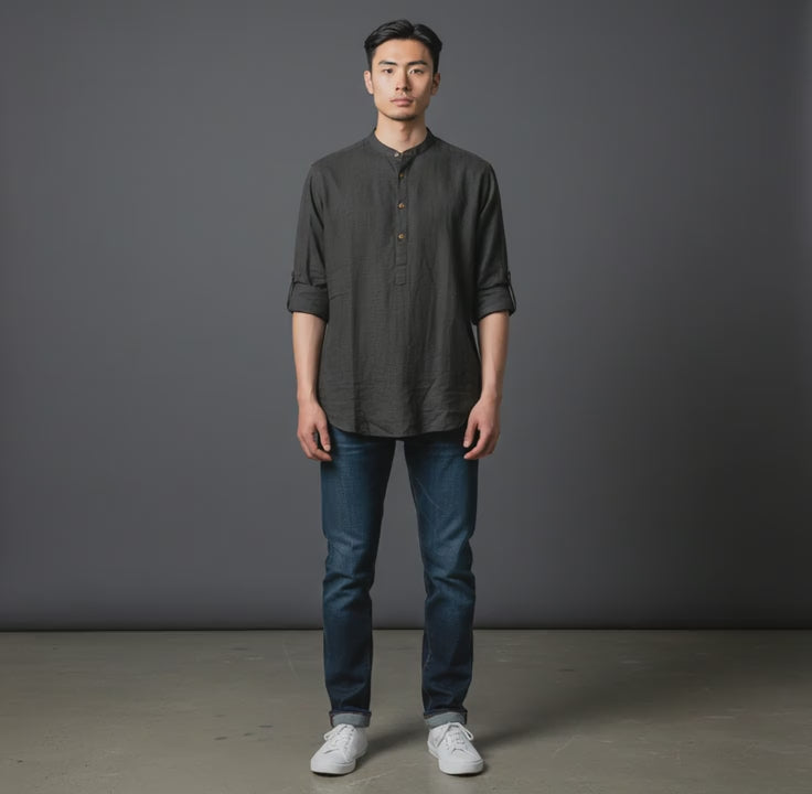 Linen Cotton Half Kurta Casual