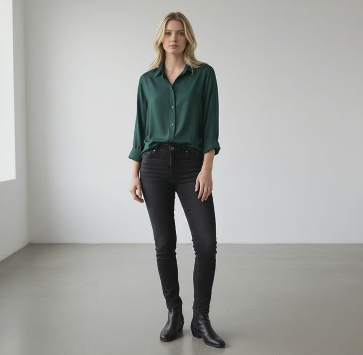 Satin Shirt Smart-Casual Relaxed Fit