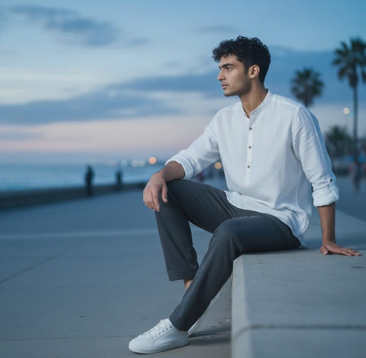 Linen Cotton Half Kurta
