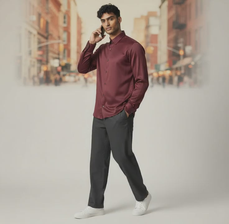 Polyester Button-Up Shirt