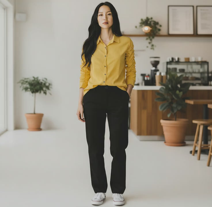 Stretchable Satin Ruched Shirt