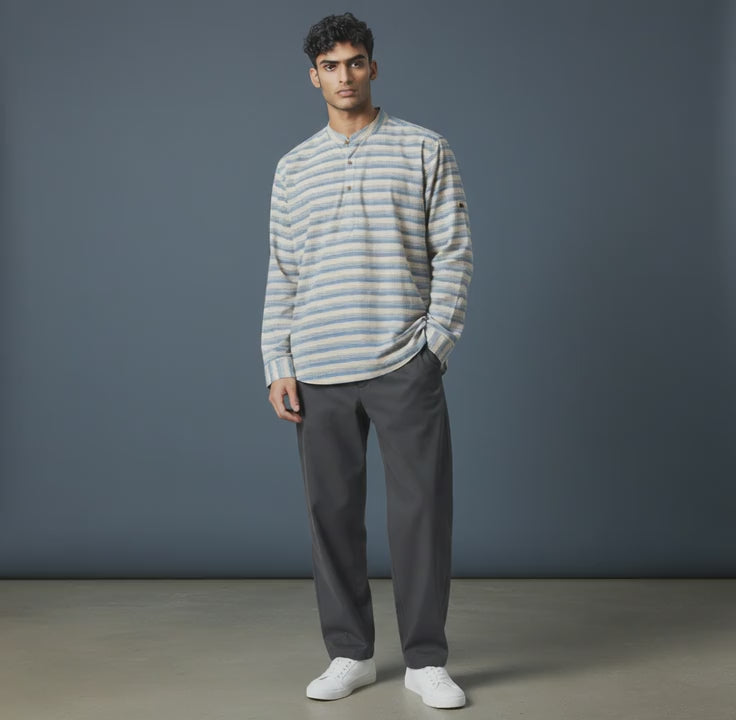 Linen Cotton Half Kurta Striped
