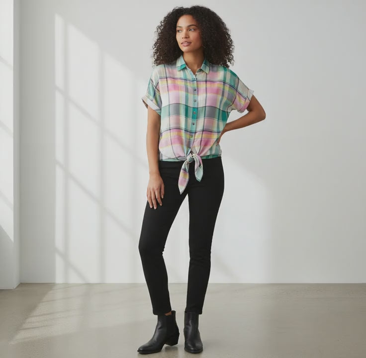 Cotton Blend Short Sleeve Shirt