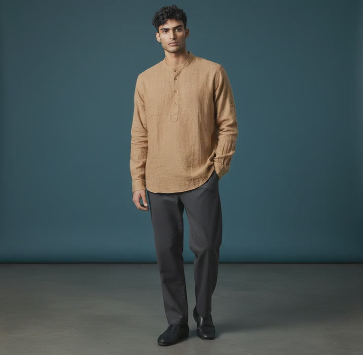 Linen Cotton Half Kurta