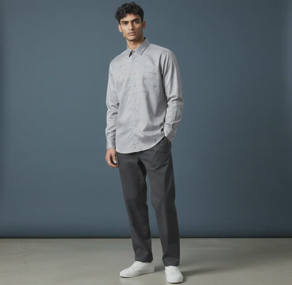 Cotton-Polyester Button-Up Shirt