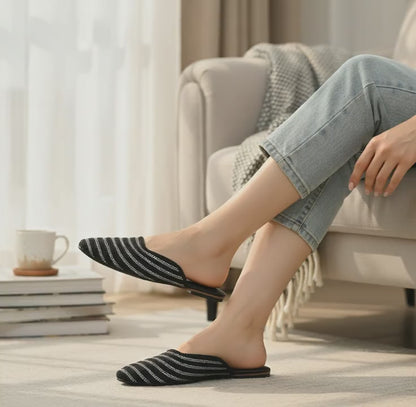 Rhinestone Flat-Dressy flat with alternating rows of braid and crystals.