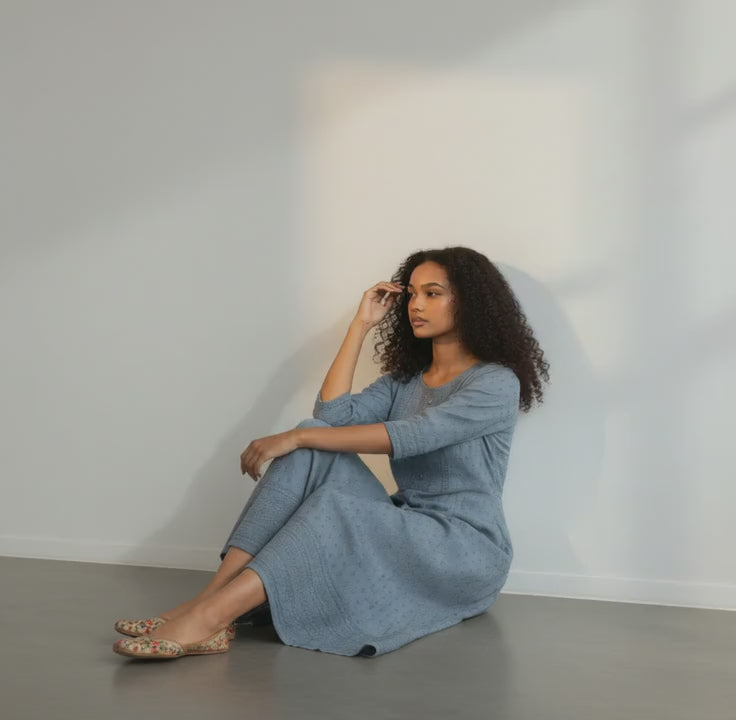 Georgette Frock with Chikankari and Sequence