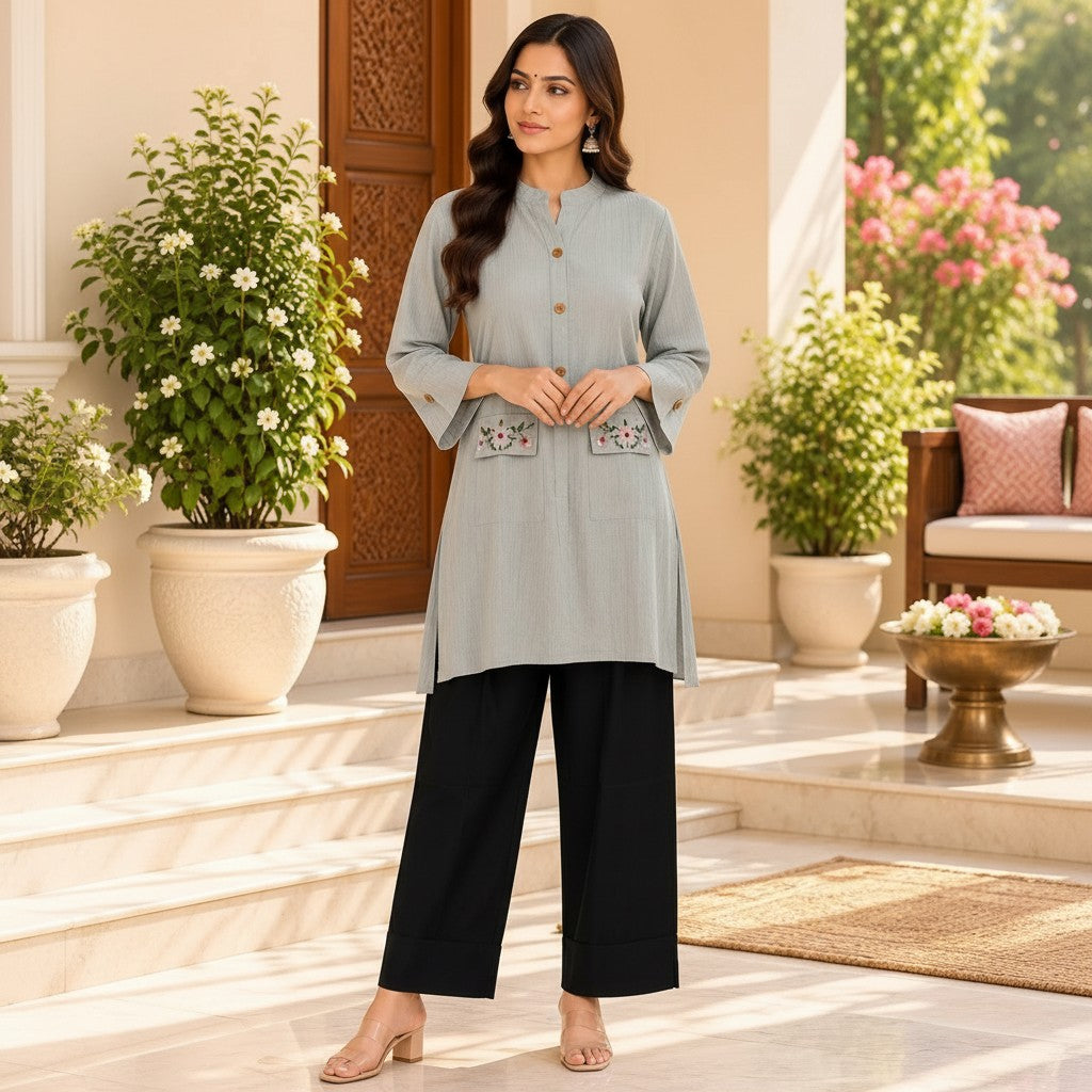Classic Grey Kurti Set