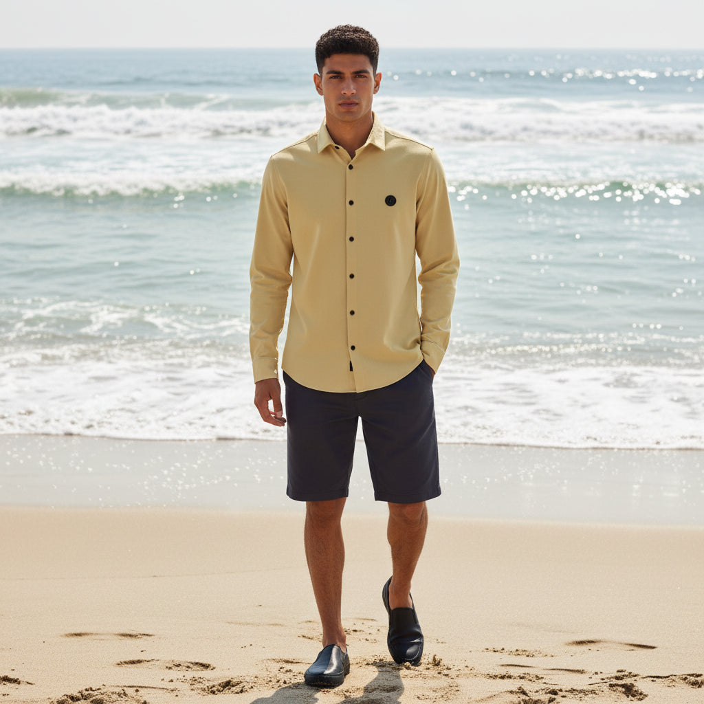 Lycra Casual Shirt Designer Fit