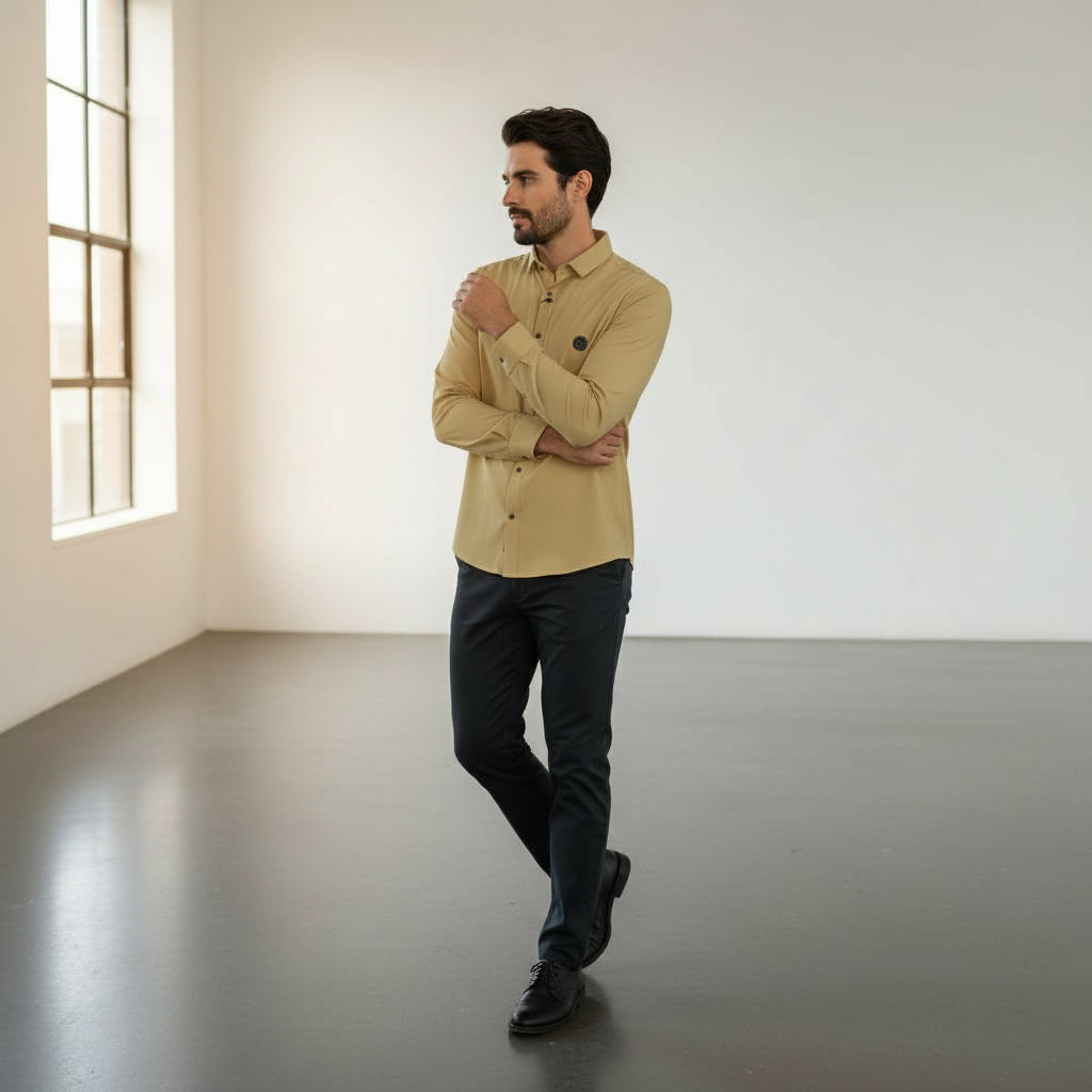 Lycra Casual Shirt Designer Fit