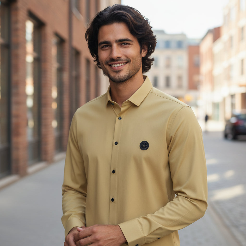 Lycra Casual Shirt Designer Fit