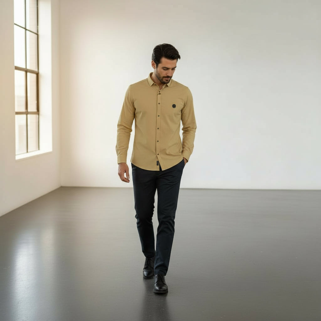 Lycra Casual Shirt Designer Fit